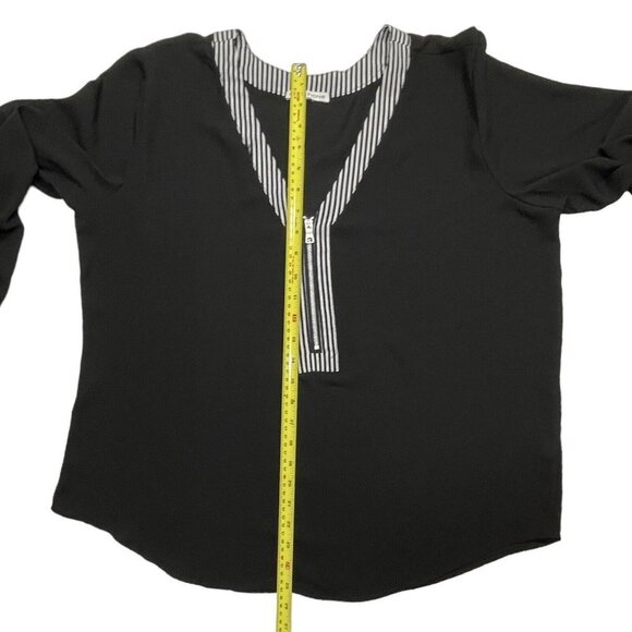 NOTATIONS Silky Black Career Blouse Women's 2XL (18-20) V-Neck Business‎ Casual - Picture 14 of 15
